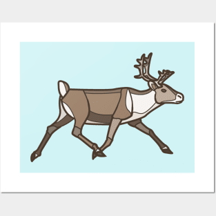 Geometric Reindeer / Caribou Posters and Art